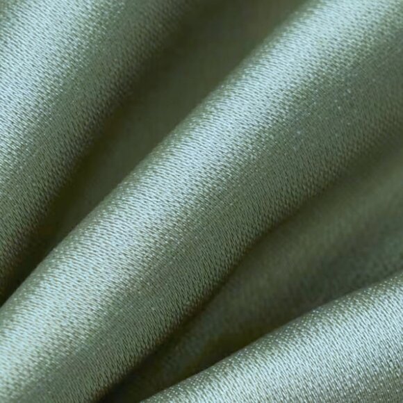 Aritzia Sunday Best Shimmer Satin Mini Dress in Sage Frost Size 00 - Picture 12 of 13